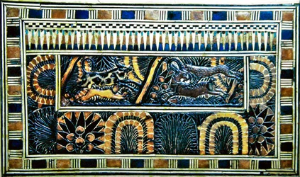 Kassa, från Tutankhamons grav, New Kingdom (trä, brons, elfenben och färgad glasyr)