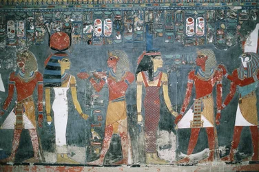 Egypten, Luxor, Konungarnas dal, Horemhebs grav, muralmålning