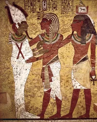 Egyptisk forntid: farao Tutankhamon inför guden Osiris
