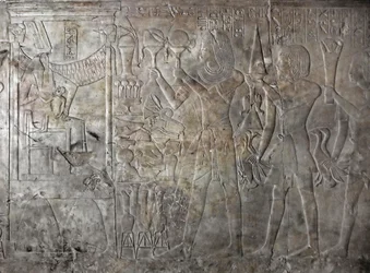 Egyptisk antikvitet: relief av Kha em Hets grav
