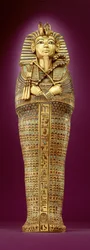 Framifrån av en av de kanopiska kistorna från Tutankhamons grav (ca 1370-1352 f.Kr.), Nya riket