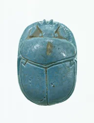 Äktenskapsskarabé av Amenhotep III och drottning Tiye, New Kingdom (glaserad fajans)