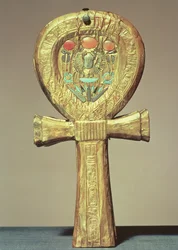Spegelfodral i form av en ankh, från Tutankhamons grav, Nya riket, ca 1370-52 f.Kr.