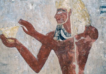 Målad relief, Hatshepsuts dödstempel, Deir el-Bahri, Luxor, Thebe (Unescos världsarvslista)
