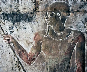 Målad relief, Hatshepsuts dödstempel, Deir el-Bahri, Luxor, Thebe (Unescos världsarvslista)