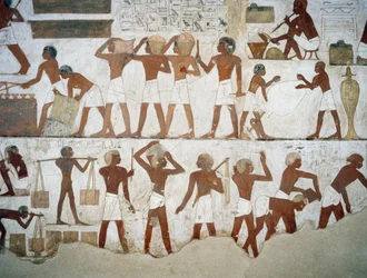Krukmakare och arbetare, detalj från freskerna i Rekhmires grav, Sheikh Abd el Qurnah Necropolis, Luxor, Thebe (Unescos världsarvslista