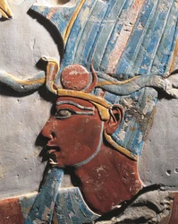 Relief som porträtterar farao Thutmose III. Från Deir el Bahari, Egypten, New Kingdom, Dynasti XVIII, egyptisk civilisation