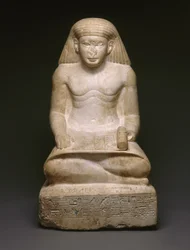 Scribestaty av Amunhotep, son till Nebiry, ca 1426-1400 f.Kr. (kalksten) (se 200932)