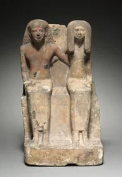 Sittande par staty, ca 1479-1425 f.Kr