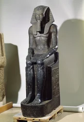 Staty av Amenophis III (ca 1391-1353 f.Kr.) från Tanis, New Kingdom (diorit)