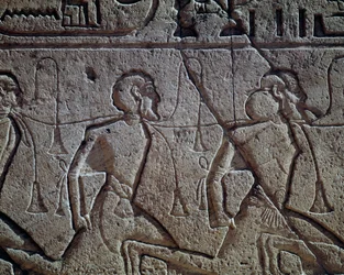 Assyriska fångar av Ramses II, relief, Huvudtemplet i Abu Simbel (Unescos världsarvslista)