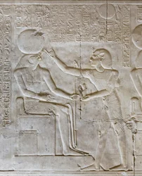 Basrelief, tempel av Seti I, Abydos, Egypten
