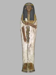 Kista för fruen av huset, Weretwahset, återskriven för Bensuipet, funnen i Thebe, New Kingdom, ca 1292-1190 f.Kr. (målat trä) (se även 293507)