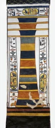 Egypten, Thebe, Luxor, Drottningarnas dal, Nefertaris grav, Djed-pelare som representerar Osiris ryggrad som bär uppståndelsens benmärg inom, från 19:e dynastin