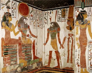 Nefertari förs fram inför guden Re-Horakhty av Horus, från Nefertaris grav, Nya riket