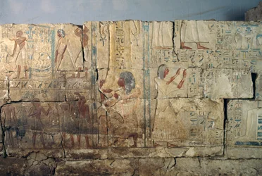 Relief från Netcherouymes grav, hög ämbetsman under Ramses II, Saqqara, Egypten, Egyptisk civilisation, Nya riket, XIX:e dynastin