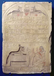 Stela of General Kasa, New Kingdom, c.1294-c.1279 BC (målad kalksten)