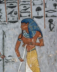 Guden Atum, fresk, gravkammare, Ramses I:s grav (KV16), Konungarnas dal, Thebe (Unescos världsarvslista