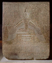 Isis Pterophor, från Ramses III:s sarkofag (ca 11854-1153 f.Kr.) från hans grav i Konungarnas dal, Nya kungariket (rosa granit)