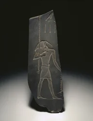 Thoth, lärdomens gud och de skriftlärdas beskyddare, 663-525 f.Kr. (skiffer)
