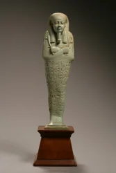 Ushabti-figur för Neferibre-si-Neith, sen dynastisk period, Amasis regeringstid, 570-526 f.Kr. (fajans)