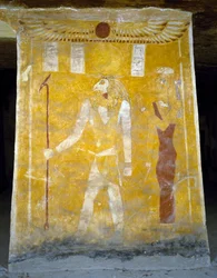 Väggmålningar från Pa Nentwys grav, Bahariya Oasis, Giza, Egypten. Egyptisk civilisation, 26:e dynastin, 663-525 f.Kr.