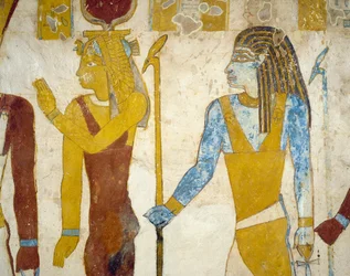 Väggmålningar från Tomb of Pa Nentwy, Bahariya Oasis, Giza, Egypten. Egyptisk civilisation, 26:e dynastin, 663-525 f.Kr.