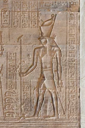 Reliefer vid Philae-templet, Aswan, Egypten
