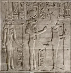 Reliefer i den inre helgedomen, Philaetemplet, Assuan, Egypten