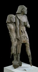 Anonymt par känt som Memphis-paret, Old Kingdom (akaciaträ) (se även 105656)
