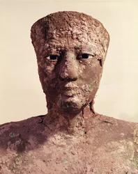Staty av Pepi I (2289-2255 f.Kr.), detalj av huvudet, funnen i Hierakonpolis, ca 2281-2241 f.Kr.