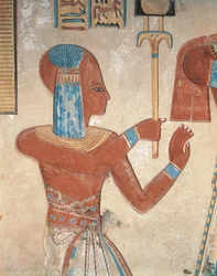 Egypten, antika Thebe, Drottningarnas dal, målad relief av död prins vid Amenherkhepshefs grav