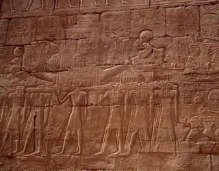 Egyptisk antiken: relief från templet Karnak (Karnak), Luxor, Egypten