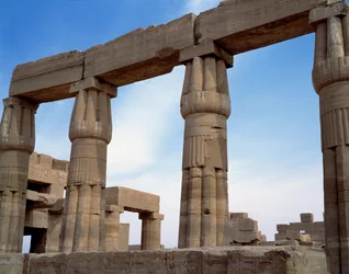 Egyptisk antikvitet: utsikt över templet i Karnak. Egypten