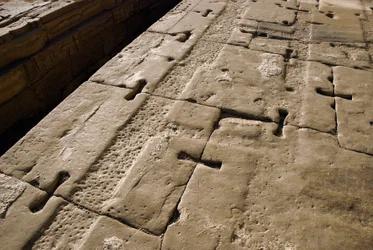 Egyptisk antiken: detalj av taket, Hathors tempel, Dendera, Egypten