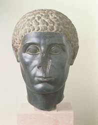 Brooklyn Black Head, möjligen från Mitrahineh, sen ptolemaisk period (ca 50 f.Kr.) (diorit)