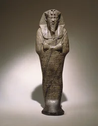 Ushabti av Senkamanseken, från Etiopien (grå kalksten)