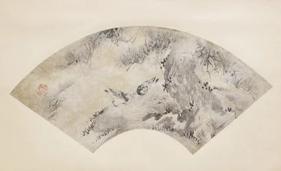 Fåglar och tall, ca 1570-1590 (bläck och guld på papper)