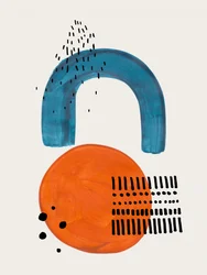 Blå båge, orange cirkel