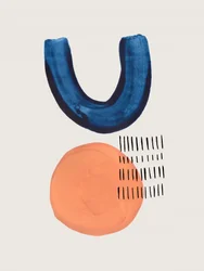 Blå båge, orange cirkel