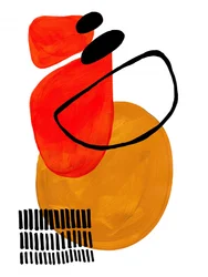 Modernt abstrakt motiv i rött och orange