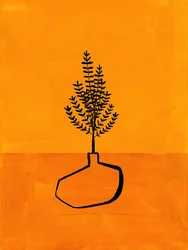 Orange minimalistisk växt