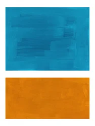 Färgblock i turkos och orange
