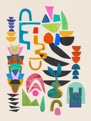 Livfull geometrisk abstrakt konst