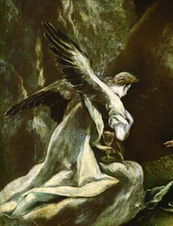 The Agony in the Garden: ängel (målning på duk)