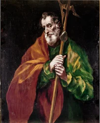 Apostolatet för katedralen i Toledo: Aposteln av Saint Jude Thadee. Målning av Domenikos Theotokopoulos dit El Greco (1540-1614)