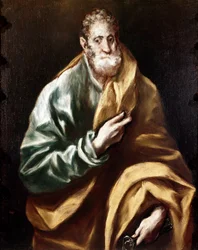 Apostolatet för katedralen i Toledo: Apotren Saint Peter. Målning av Domenikos Theotokopoulos dit El Greco (1540-1614)