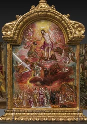 Bärbart altare: central panel som visar en allegori över den kristna riddaren, detalj av 2384586 (tempera grassa på panel)