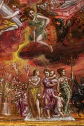 Bärbart altare: central panel som visar en allegori över den kristna riddaren, detalj av 2384586 (tempera grassa på panel)