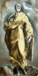 Sankt Peter Apotra. Målning av Domenikos Theotokopoulos i El Greco (1540-1614)